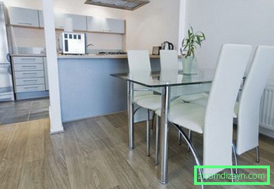 Kjøkkendesign i minimalistisk stil: kjøkkenmøbler, valg av farger og materialer, ekte bilder