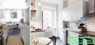 Mørk selvnivellerende gulv i kjøkkenkrok i skandinavisk stil